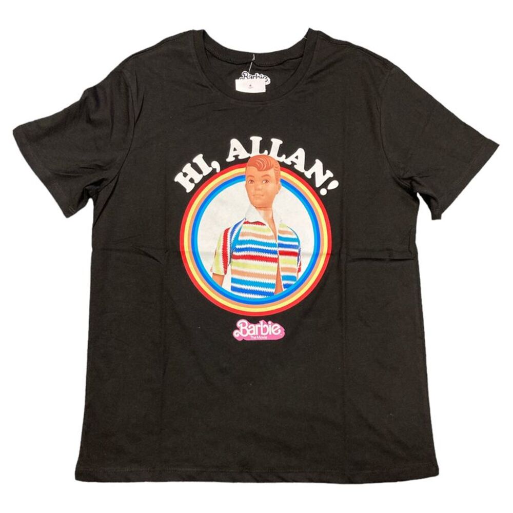 Barbie The Movie Women's Short Sleeve Hi, Allan! T-Shirt - Black